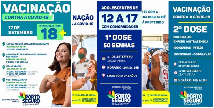 Porto Seguro: Cronograma de Vacinação contra a Covid-19 (17 de SETEMBRO) 4
