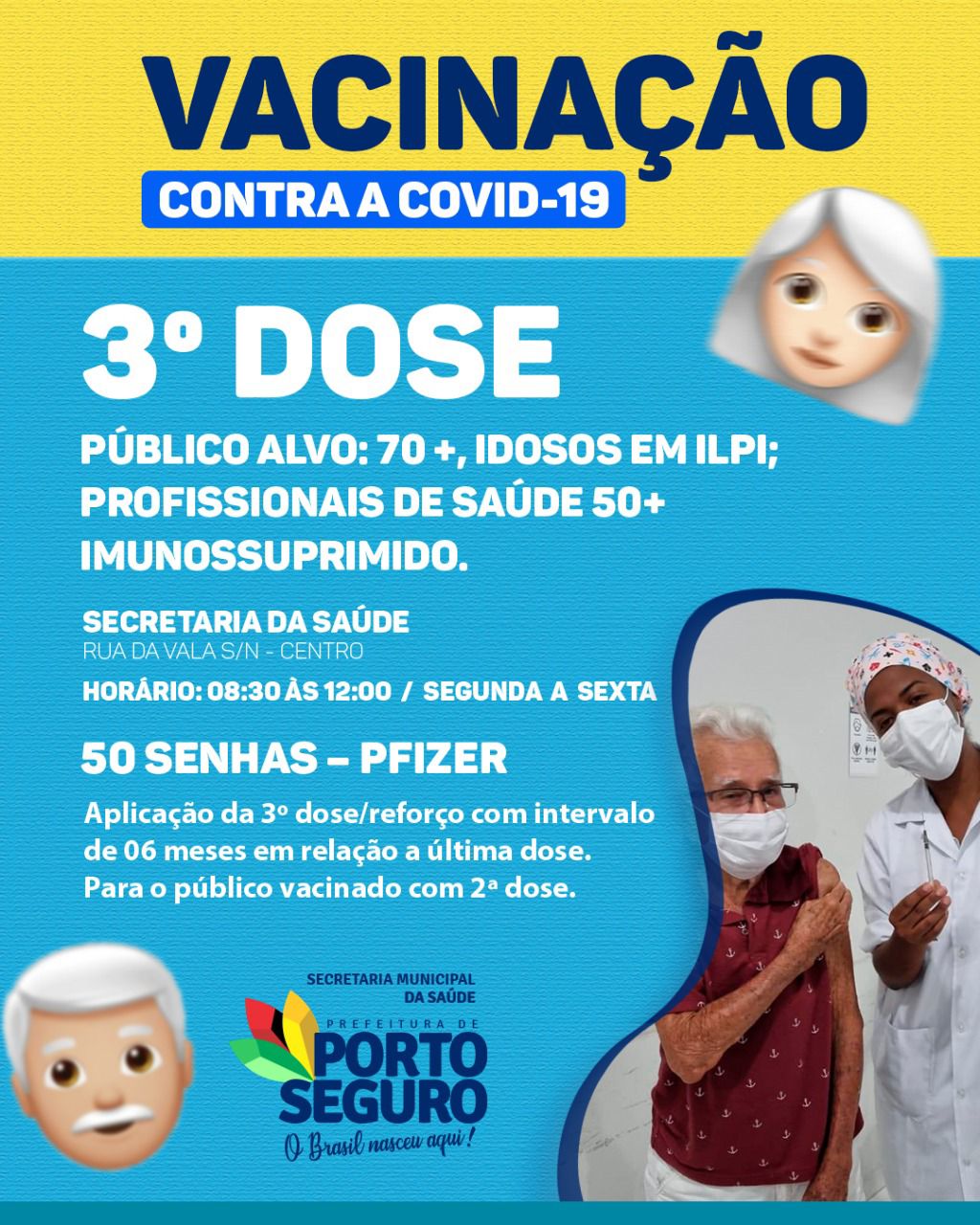 Porto Seguro: Cronograma de Vacinação contra a Covid-19; de 04/10 a 05/10 5