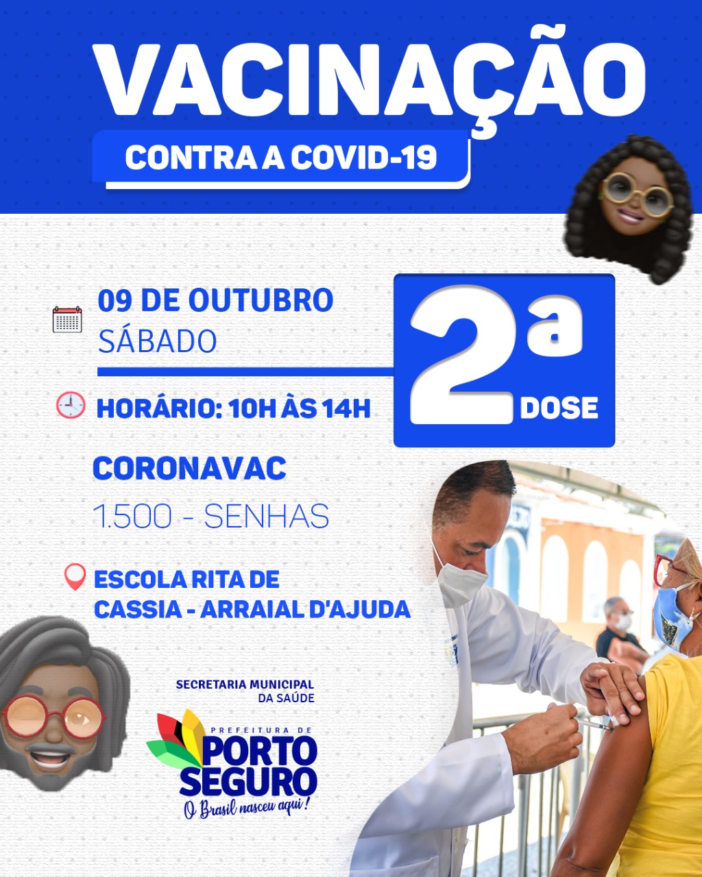 Porto Seguro: Segunda dose de vacina; Outubro Rosa e Novembro Azul 79