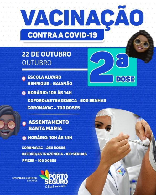 Nesta Sexta Feira - Segunda dose Covid-19 em Porto Seguro 7