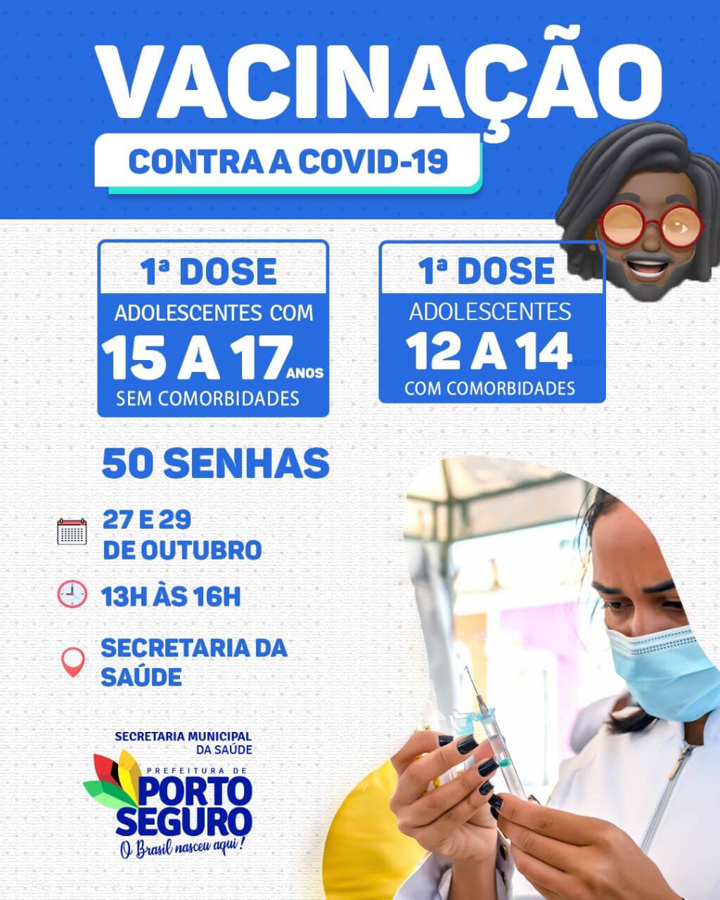 Porto Seguro: Cronograma de Vacinação contra a Covid-19; de 27 e 29 de outubro 5