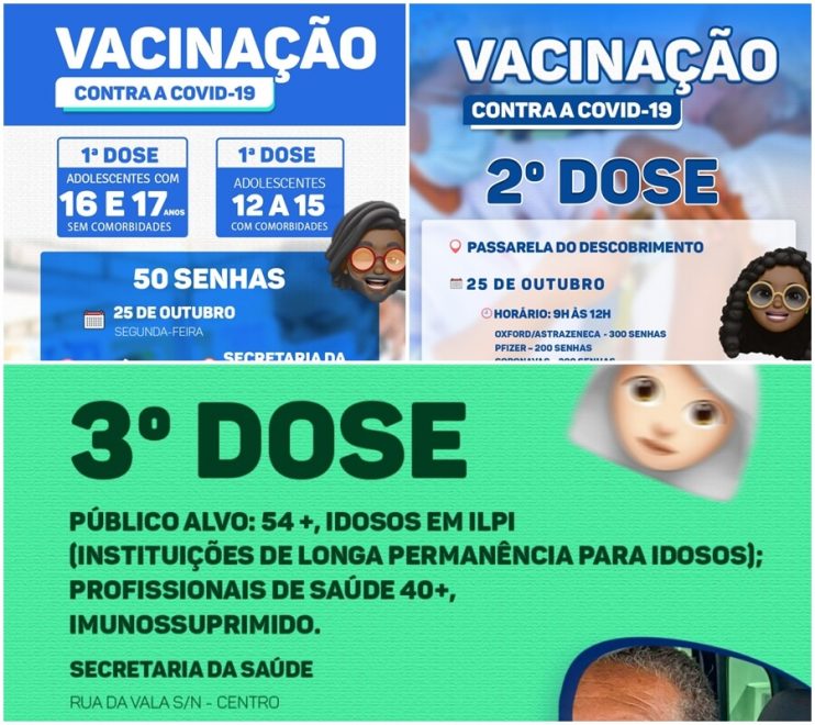 Porto Seguro: Cronograma de Vacinação contra a Covid-19; de hoje 25/10 4