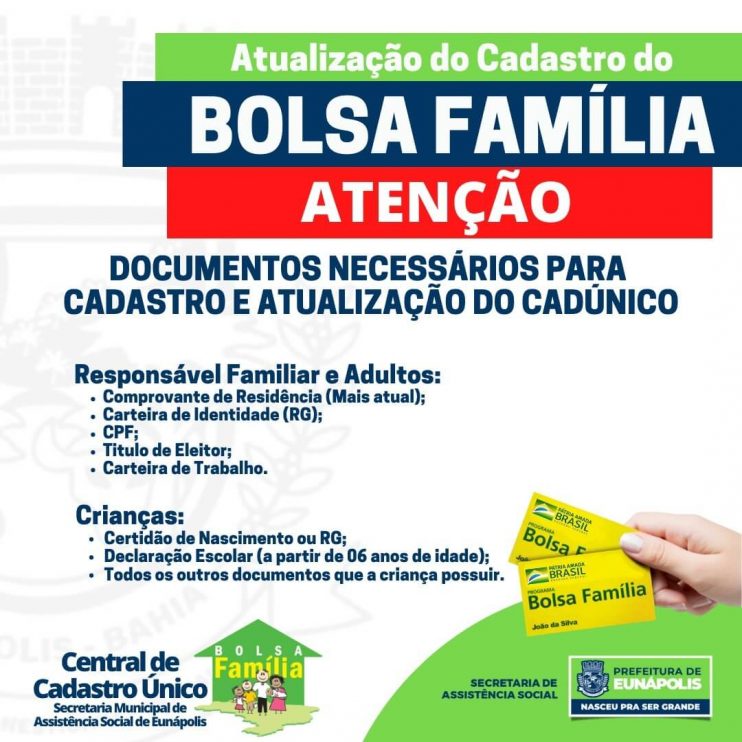 Prefeitura de Eunápolis convoca beneficiários do Bolsa Família que ainda não realizaram atualização cadastral 10