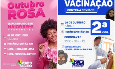 Porto Seguro: Segunda dose de vacina; Outubro Rosa e Novembro Azul 39
