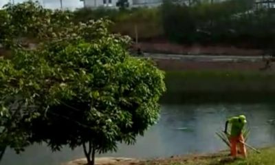 Secretaria de Serviços Públicos realiza limpeza de preservação na lagoa do Dinah Borges 16