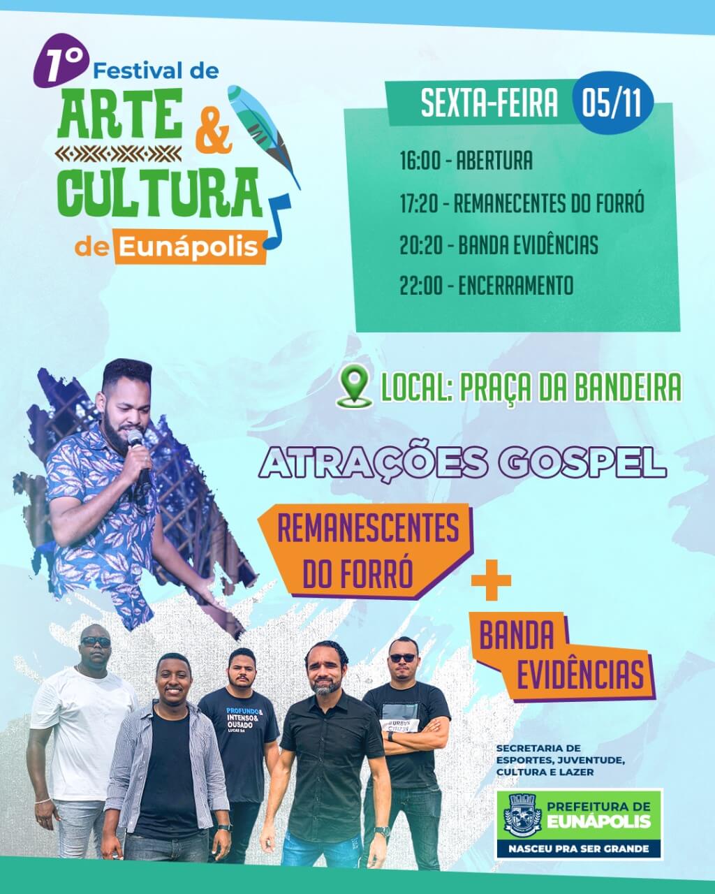 I Festival de Arte e Cultura de Eunápolis começa nesta sexta com shows gospels e atividades culturais 8