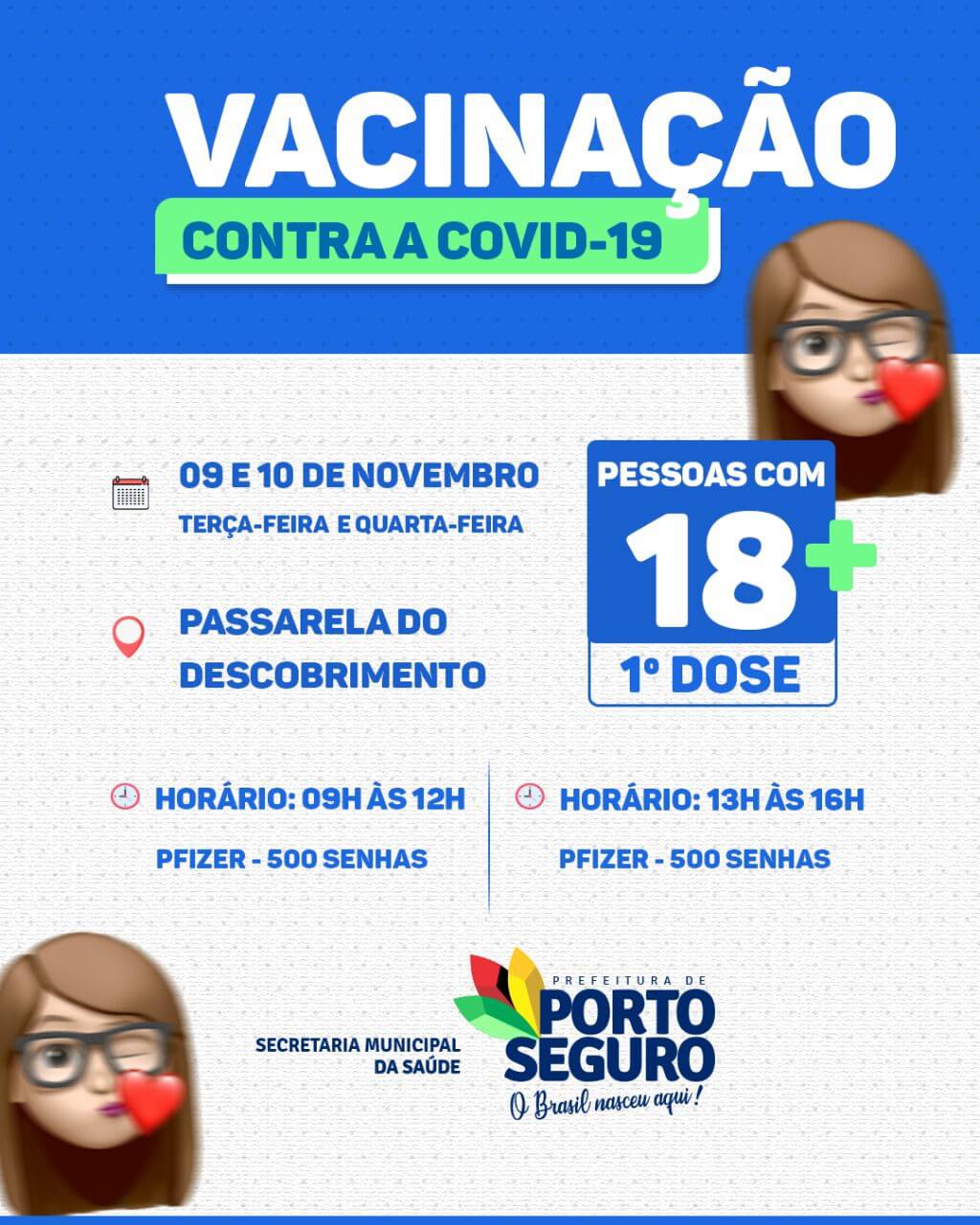Porto Seguro: Cronograma de Vacinação contra a Covid-19; de 08 e 10 de novembro 6