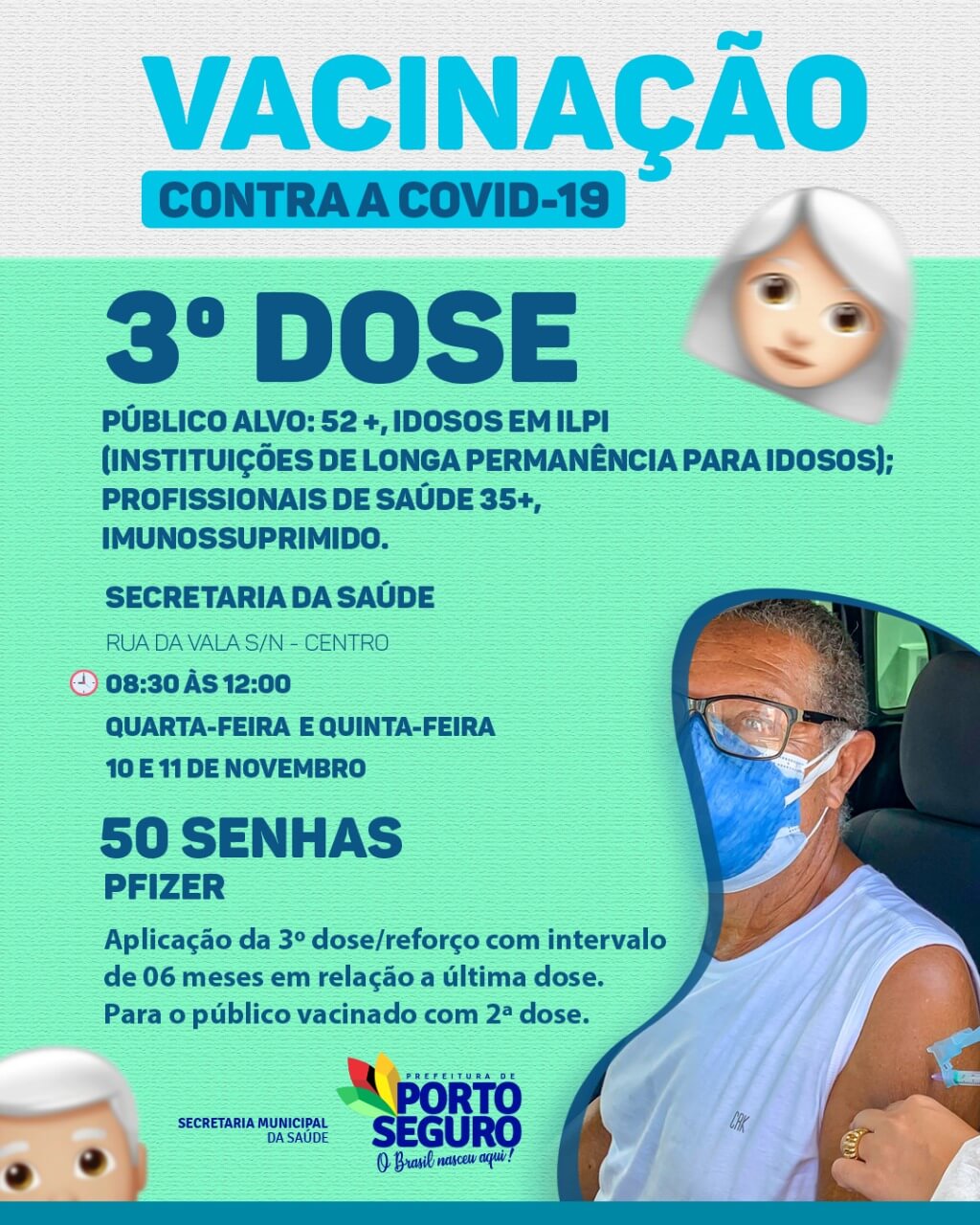 Porto Seguro: Cronograma de Vacinação contra a Covid-19; de 10 e 11 de novembro 8