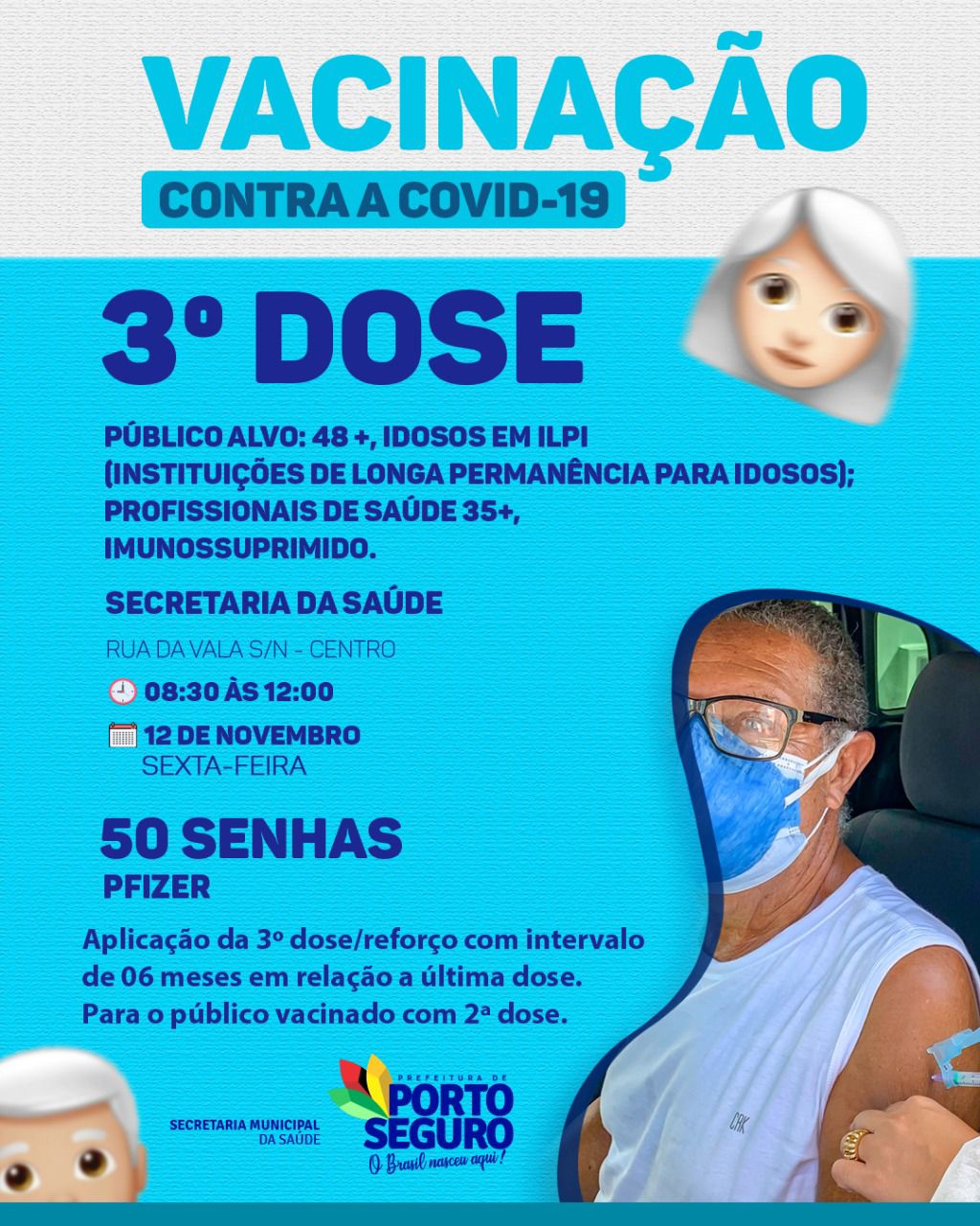 Porto Seguro: Cronograma de Vacinação contra a Covid-19; de 12 e 13 de novembro 6