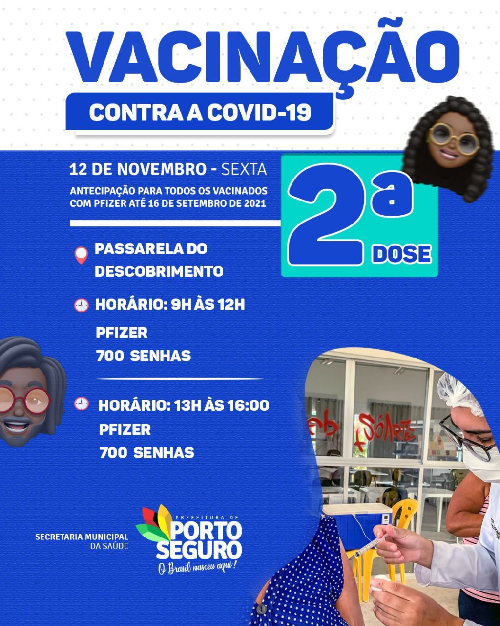 Porto Seguro: Cronograma de Vacinação contra a Covid-19; de 12 e 13 de novembro 7