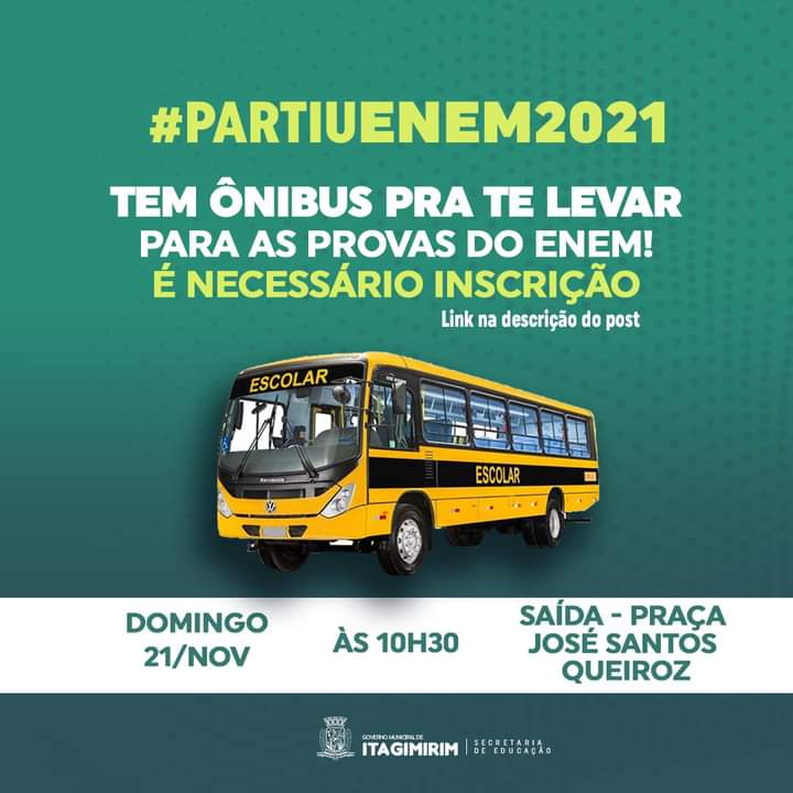 Governo Municipal de Itagimirim disponibiliza ônibus para prova do Enem 4