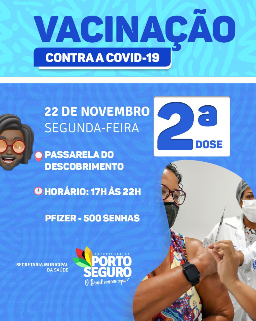 Porto Seguro: Cronograma de Vacinação contra a Covid-19; de 22 de novembro 6
