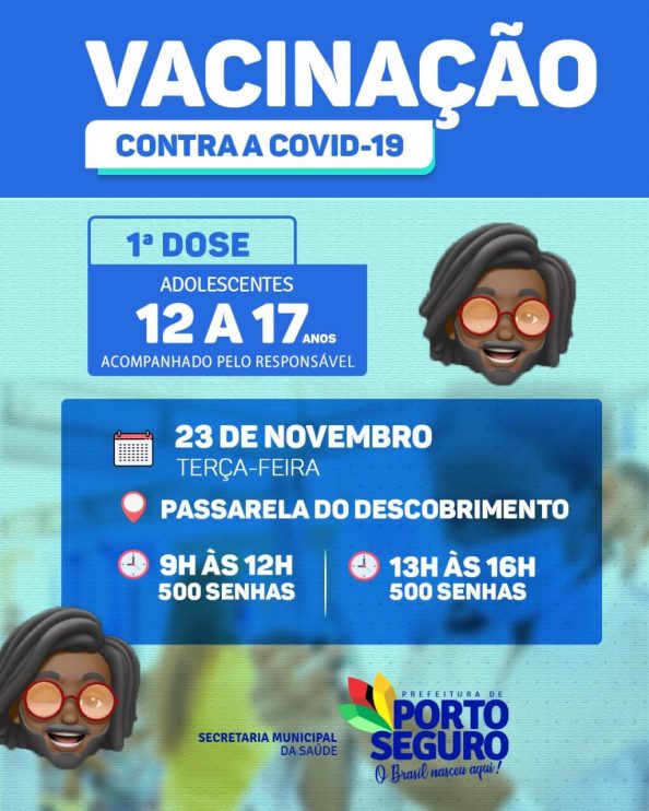 Porto Seguro: Cronograma de Vacinação contra a Covid-19; de 23 de novembro 11