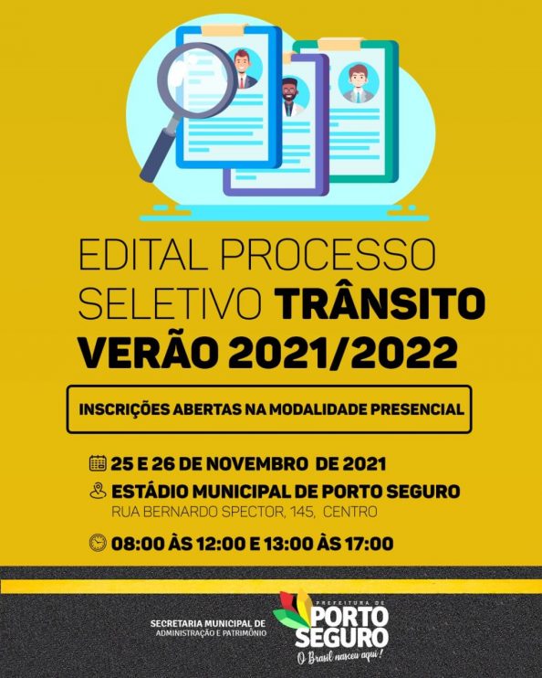 Prefeitura de Porto Seguro divulga Edital de Processo Seletivo Trânsito Verão 2021/2022 13
