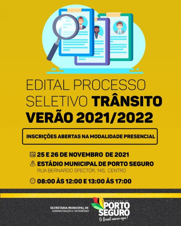 Prefeitura de Porto Seguro divulga Edital de Processo Seletivo Trânsito Verão 2021/2022 11