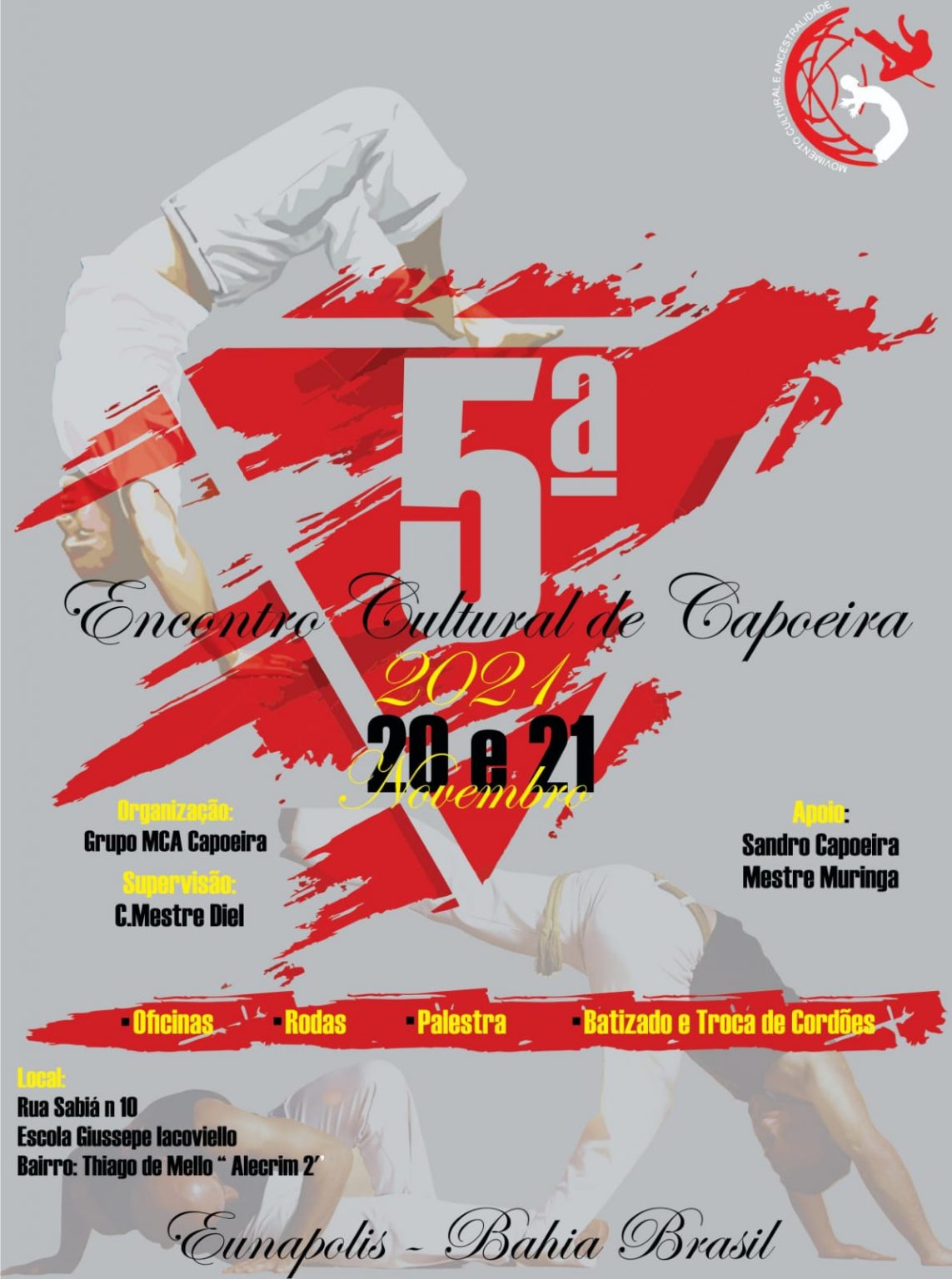 EUNÁPOLIS - capoeiristas se reúnem no 5º Encontro Cultural de Capoeira dias 20 e 21 11
