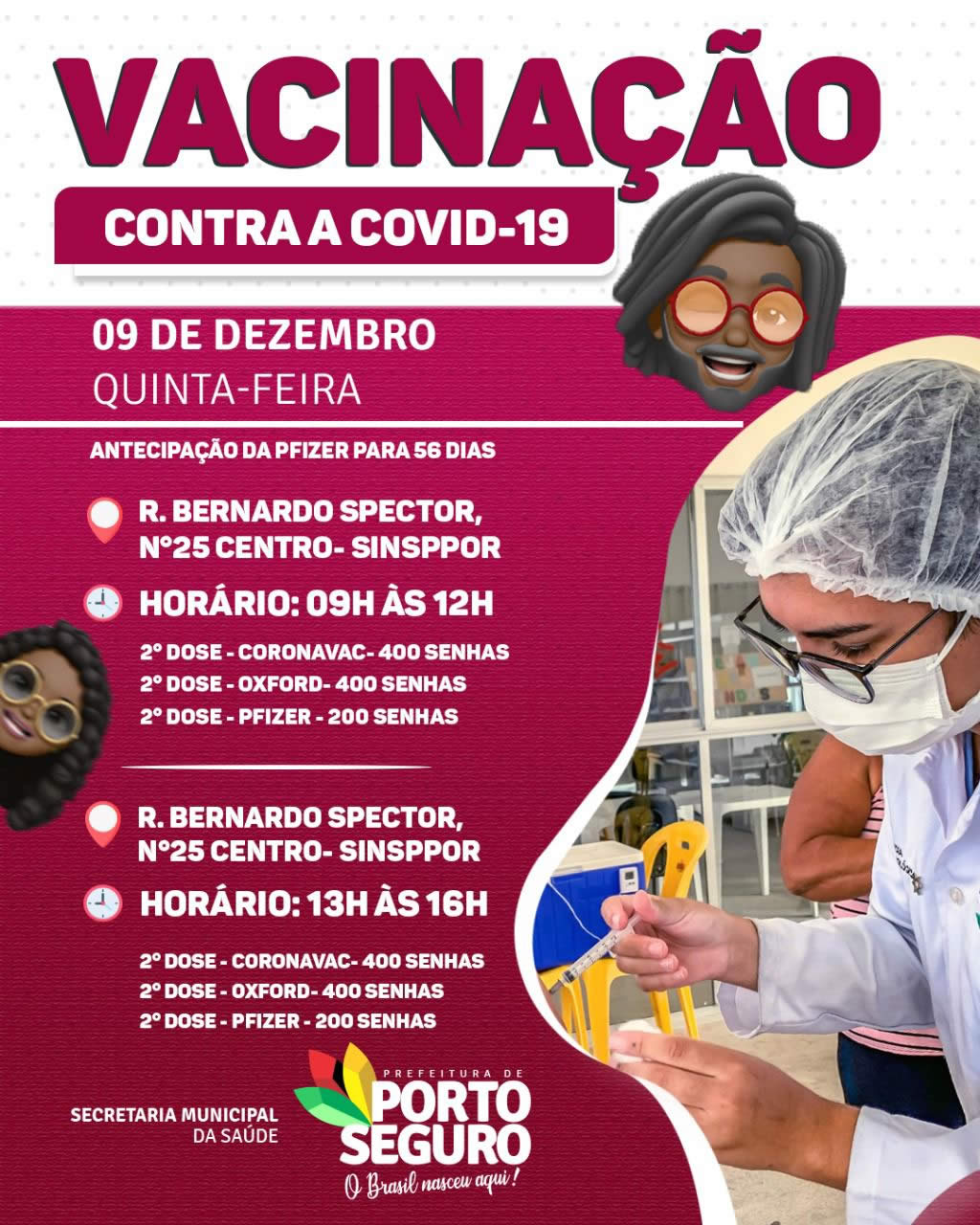 Porto Seguro: Cronograma de Vacinação contra a Covid-19 ( Quinta Feira 09 de dezembro) 25