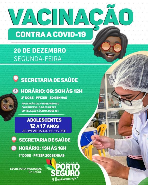 PORTO SEGURO: Vacina contra Covid-19 segunda-feira dia 20/12 4