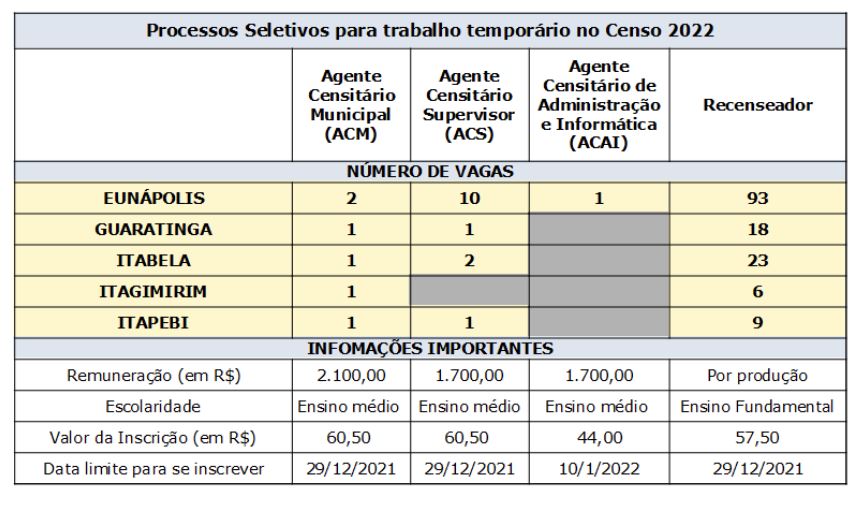 IBGE abre seleções para o Censo Demográfico 2022, com 14.290 vagas temporárias na Bahia 6