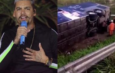 Ônibus com Devinho Novaes, banda e avó do cantor tomba no interior de Alagoas 29