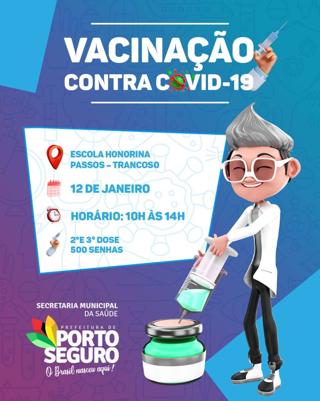 Porto Seguro: Vacinação Contra a COVID-19; de 10 a 13 de Janeiro 29