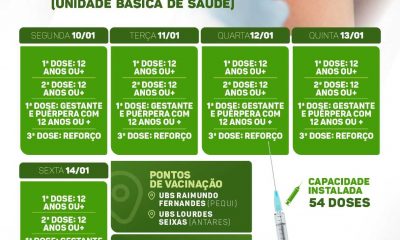 Confira o segundo calendário semanal de vacinação contra a Covid-19 em Eunápolis 21
