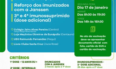 Confira calendário desta Segunda-Feira 17/01/22 de vacinação contra a Covid-19 em Eunápolis 33
