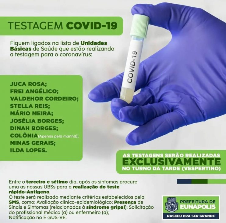 Secretaria de Saúde informa oferta de teste rápido para detecção de Covid-19 em dez UBSs 11