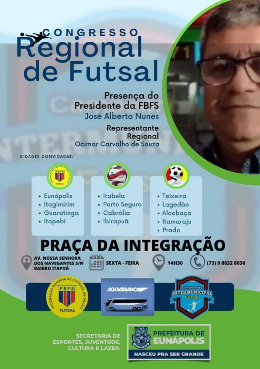 Eunápolis sedia Congresso Regional de Futsal na Praça da Integração nesta sexta-feira 12