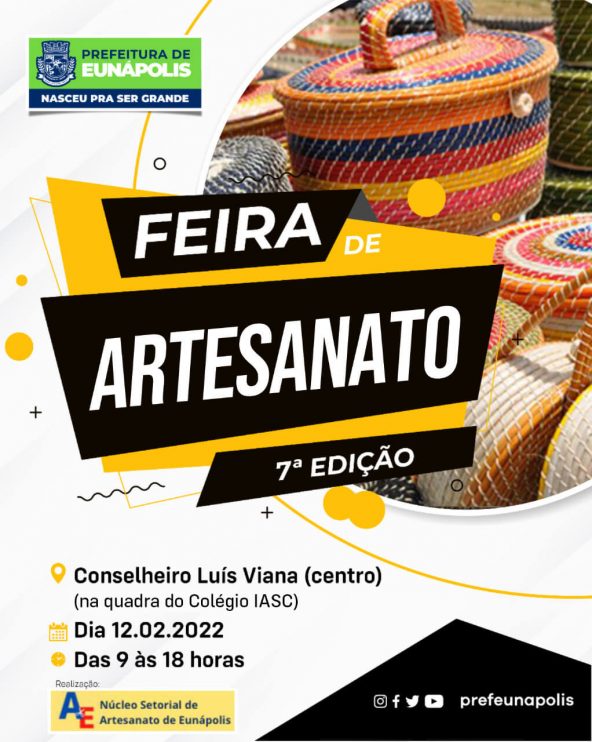 Eunápolis: Feira de Artesanato tem exposição de produtos e setor gourmet neste sábado 9