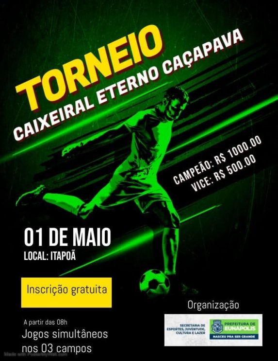 Prefeitura de Eunápolis realiza Torneio Caixeiral no Campo do Itapoã neste domingo 4