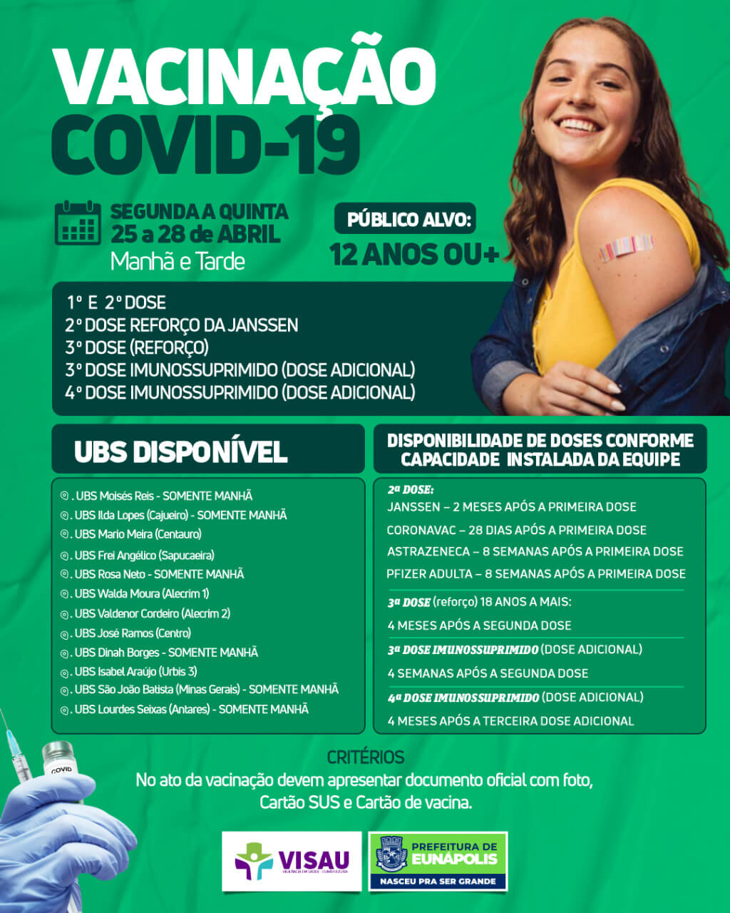 Secretaria de Saúde divulga programação semanal da vacinação contra a Covid-19 6