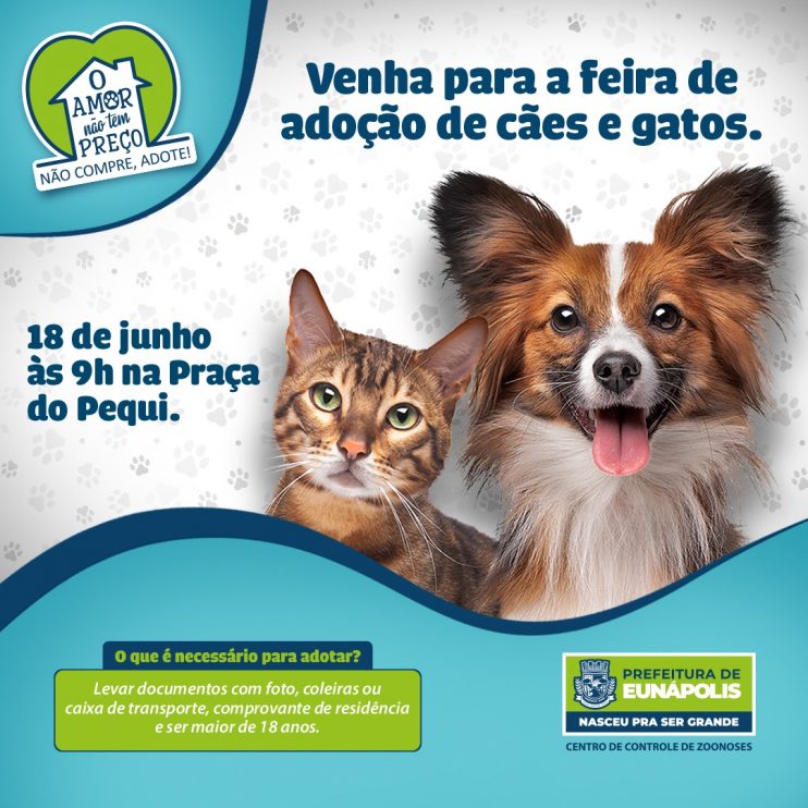 CCZ realiza Feira de Adoção de Cães e Gatos neste sábado no Pequi 5