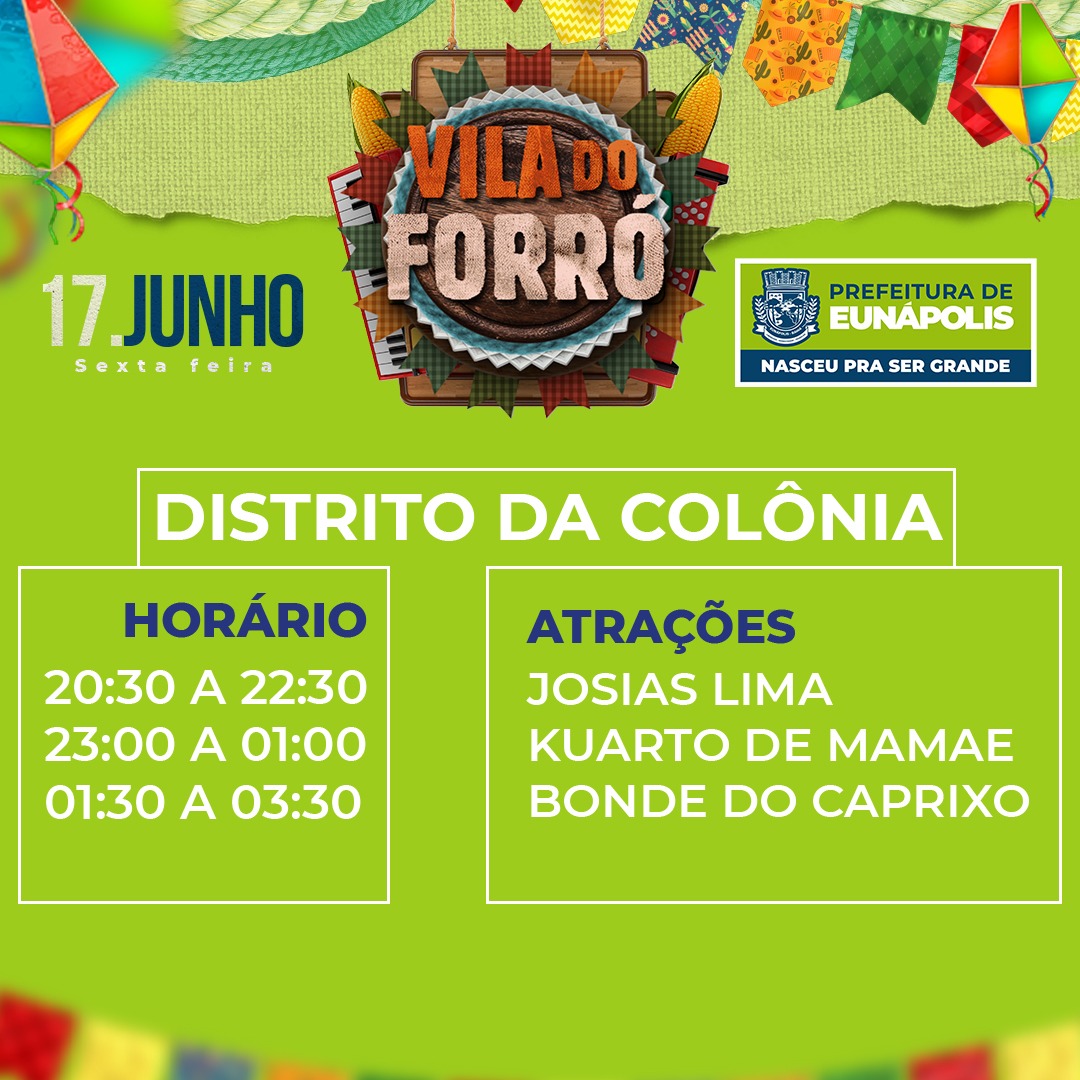 Abertura da Vila do Forró reúne artistas locais em quatro circuitos nesta sexta-feira 27