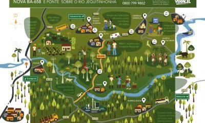 Veracel divulga mapa da BA-658 ilustrando os benefícios da nova estrada para a comunidade 22