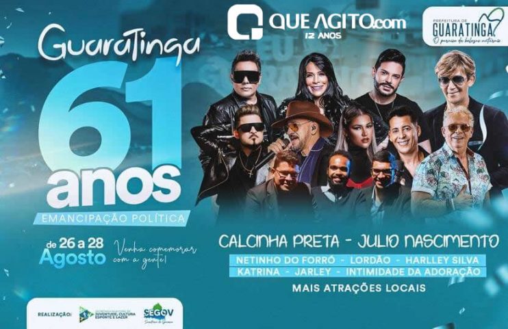 Prefeitura de Guaratinga anuncia primeiras atrações do aniversário de 61 anos de emancipação política 12