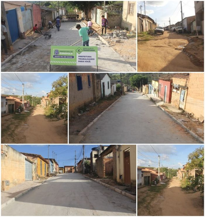 Segue em ritmo acelerado a pavimentação com blocos intertravados na Rua do Vento 8