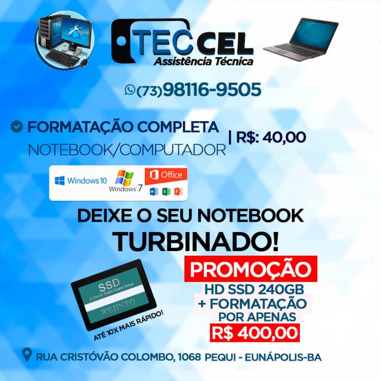 PROMOÇÃO: HD SSD 240GB+FORMATAÇÃO POR APENAS R$: 400,00 – TECCEL INFORMÁTICA 6