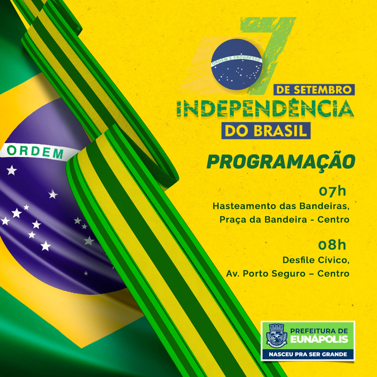 Eunápolis comemora 200 anos de Independência do Brasil com grandioso desfile cívico nesta quarta 19