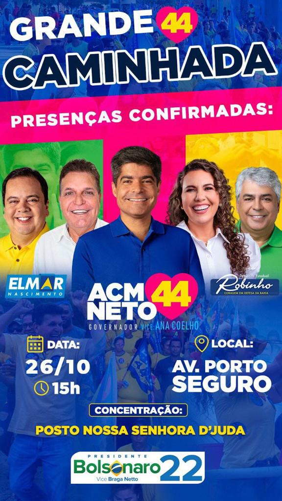 Prefeita Cordélia Torres e Paulo Dapé recepcionam ACM Neto para grandiosa caminhada nesta quarta-feira 18