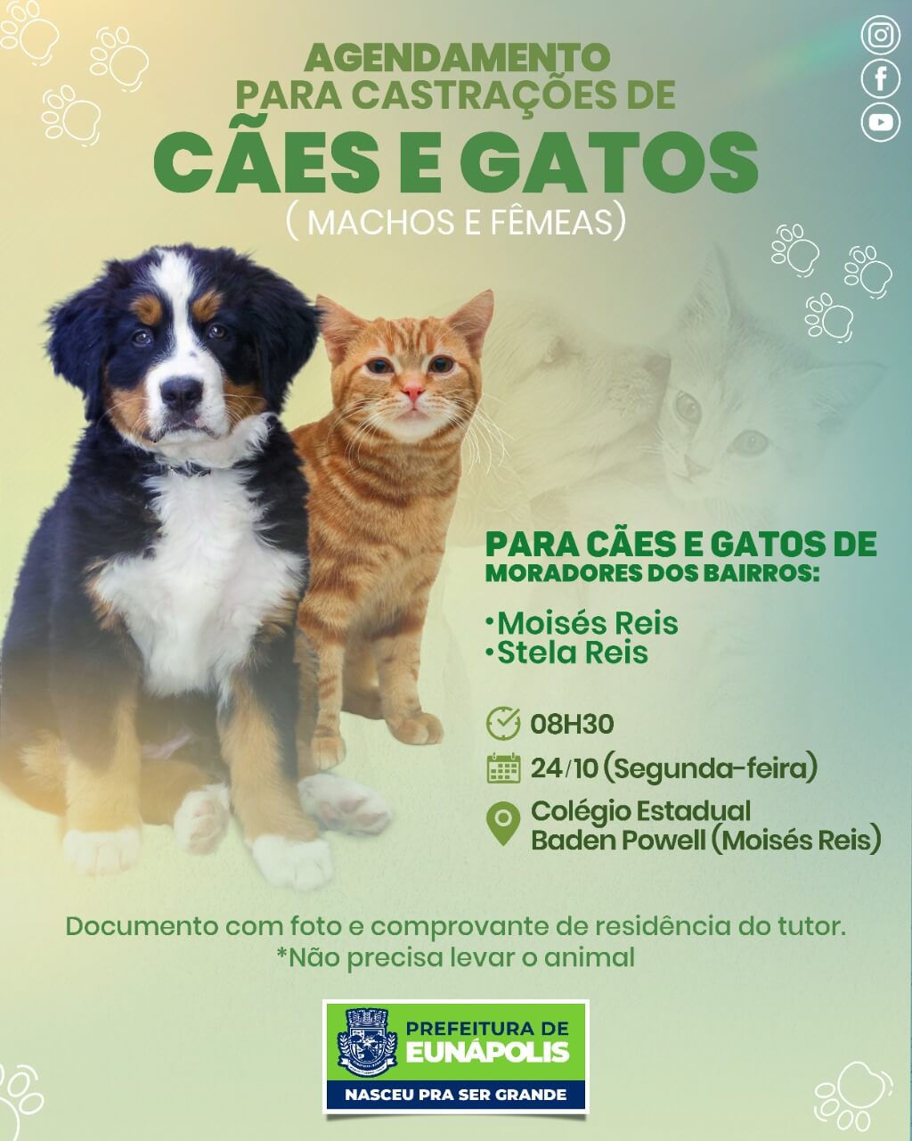 Prefeitura de Eunápolis promove agendamento de castração de animais nesta segunda-feira 35