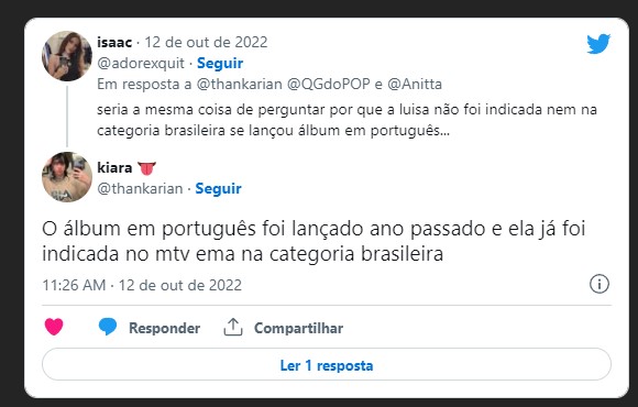 Anitta é indicada ao MTV Europe Music Awards 2022 na categoria de melhor artista latino; Brasileira vai concorrer com Shakira e outros cantores internacionais 6