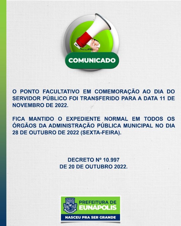 Prefeita Cordélia Torres transfere ponto facultativo do Dia do Servidor para 11 de novembro 12