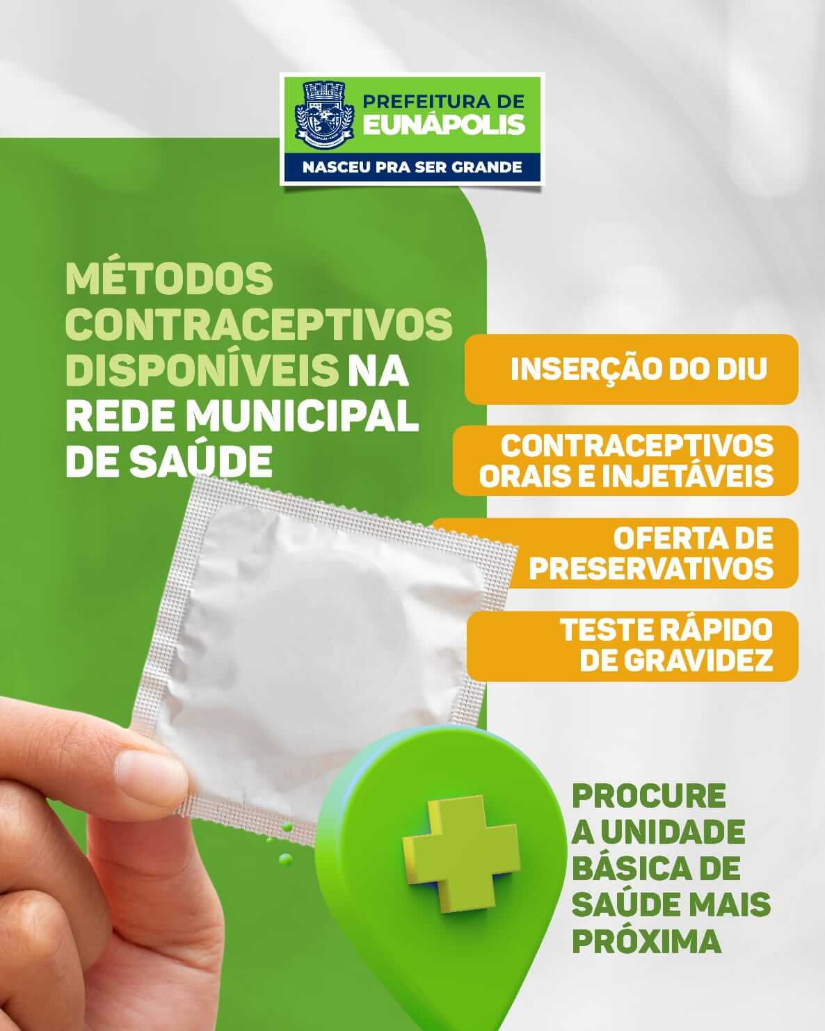 Planejamento familiar: métodos contraceptivos e testes rápidos de gravidez estão disponíveis nas UBSs 48