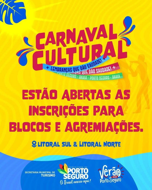 CARNAVAL CULTURAL - INSCRIÇÕES PARA BLOCOS E AGREMIAÇÕES VÃO ATÉ DIA 10 11