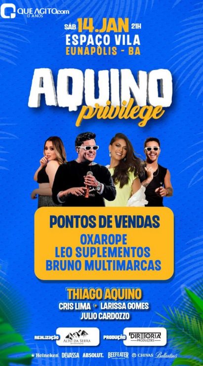 Neste Sábado tem Show de Thiago Aquino, Cris Lima, Larissa Gomes e Júlio Cardozzo em Eunápolis 9