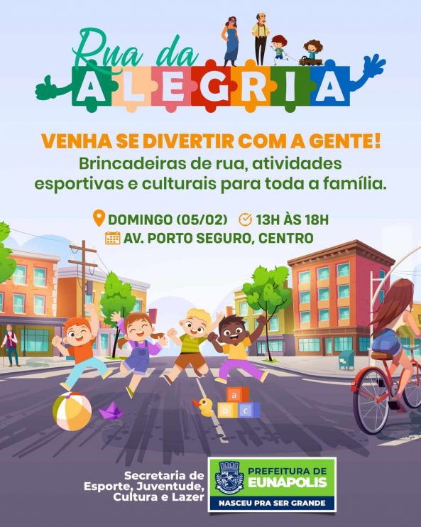 “Rua da Alegria” reúne esporte, cultura e lazer na Avenida Porto Seguro neste domingo “Rua da Alegria” reúne esporte, cultura e lazer na Avenida Porto Seguro neste domingo 5