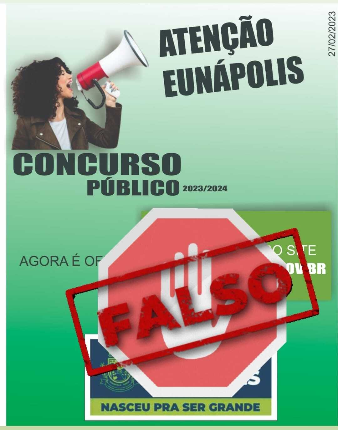 Eunápolis: Nota de esclarecimento - falsa notícia sobre concurso 9