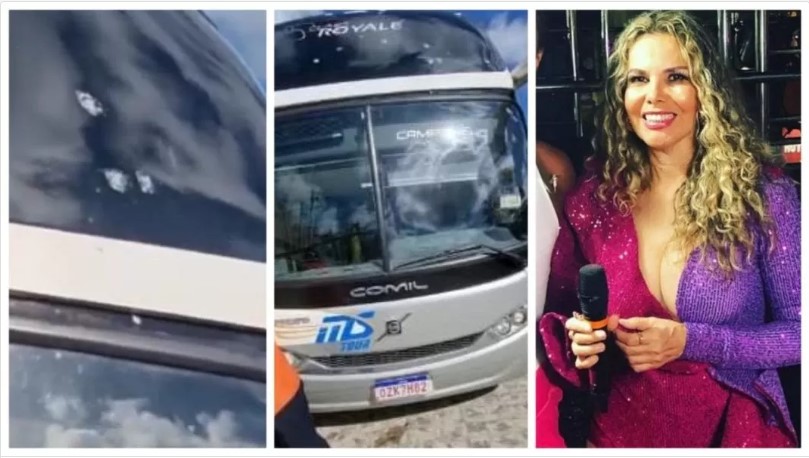 Ônibus de Márcia Freire é atingido por 21 tiros em cidade na BA; cantora e equipe estavam no veículo no momento do crime 12