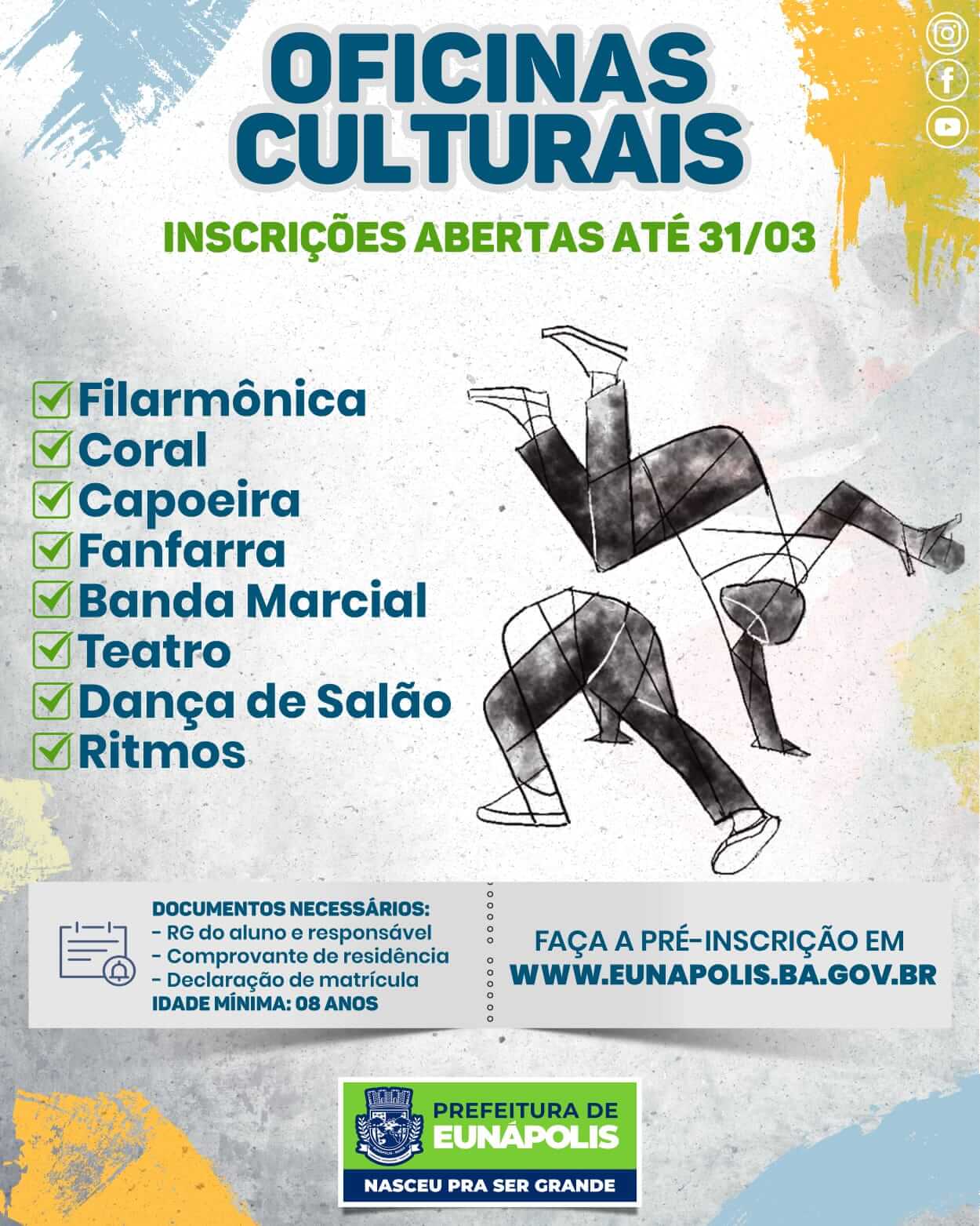 Prefeitura de Eunápolis abre pré-inscrições para diversas oficinas culturais 18